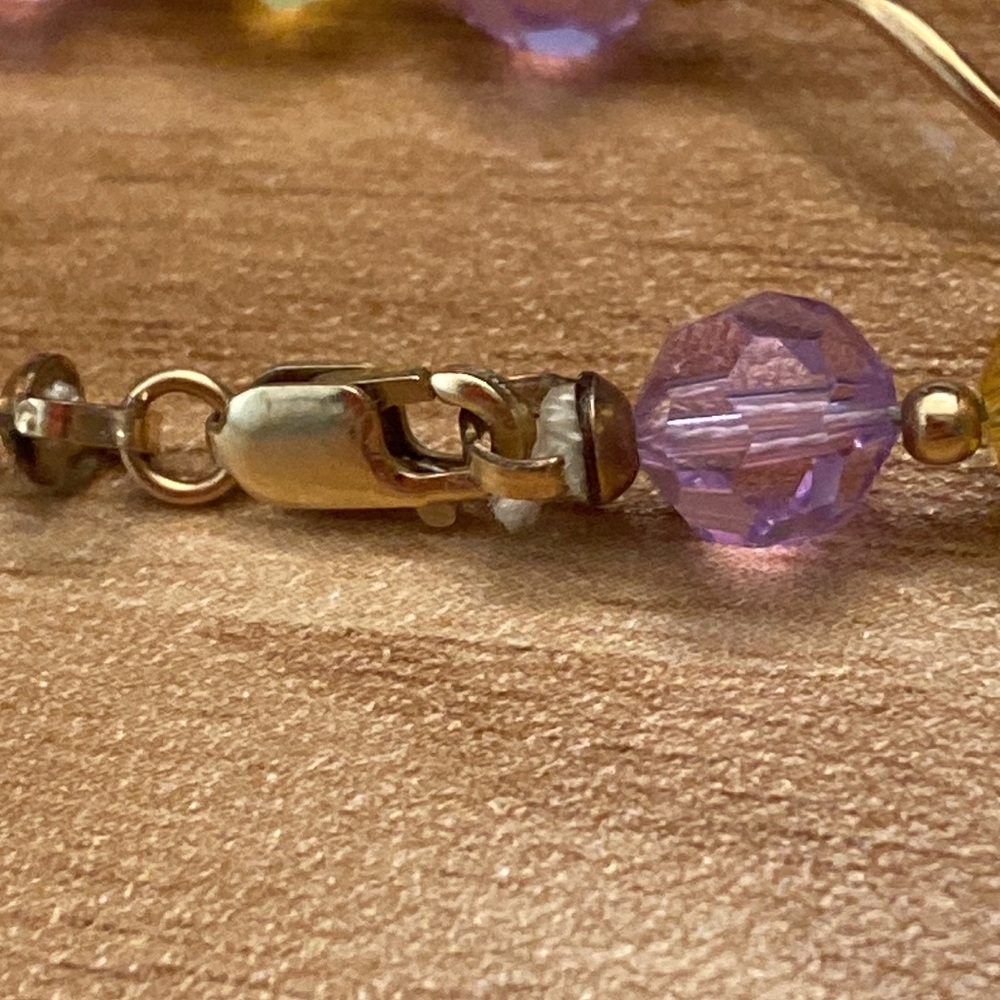 Beautiful 14K yellow gold amethyst and citrine necklace - 10 g total - Picture 9 of 10